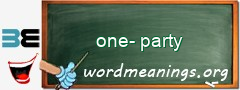 WordMeaning blackboard for one-party